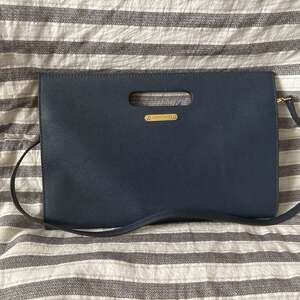 Michael Kors Tilda XL Black Saffiano Leather Convertible Envelope Clutch